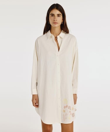  YARGICI Gömlek Yaka Elbise Arka Detaylı