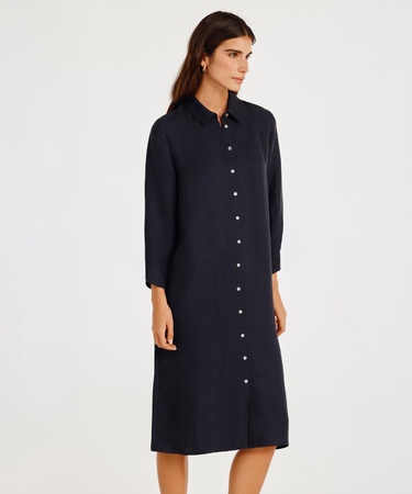  YARGICI Yaka Detaylı Rahat Kalıp Elbise