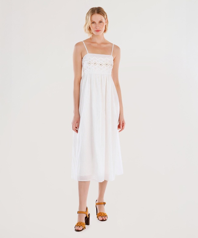  YARGICI Boncuk İşlemeli Askılı Uzun Elbise