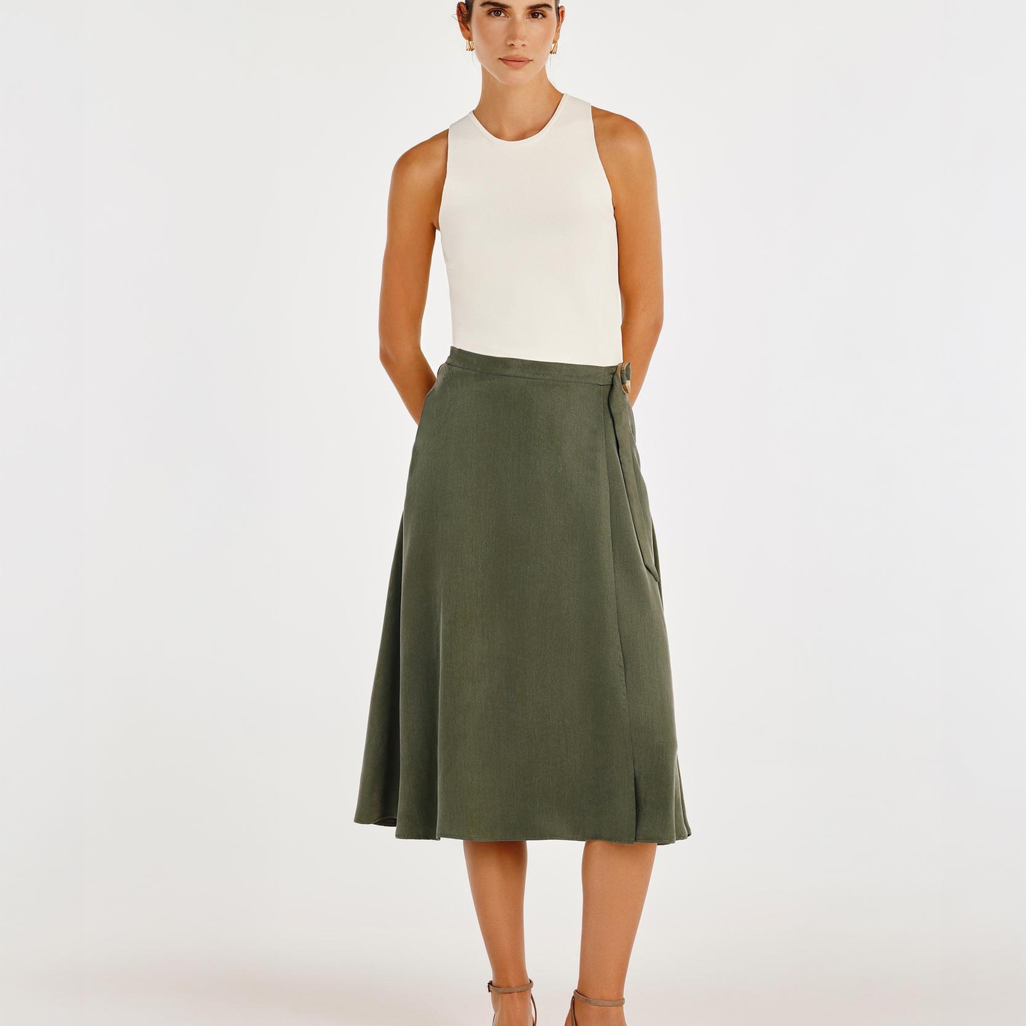 YARGICI Dökümlü Midi Etek