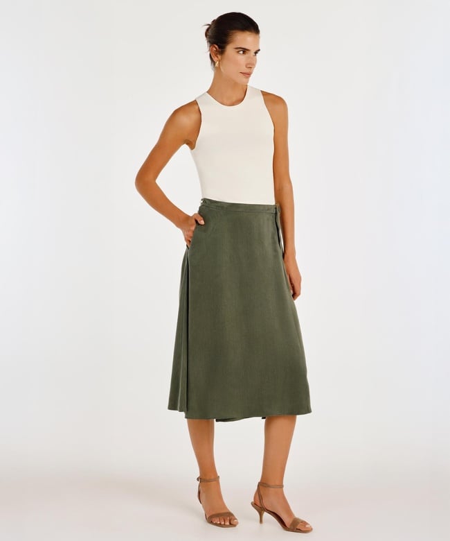  YARGICI Dökümlü Midi Etek