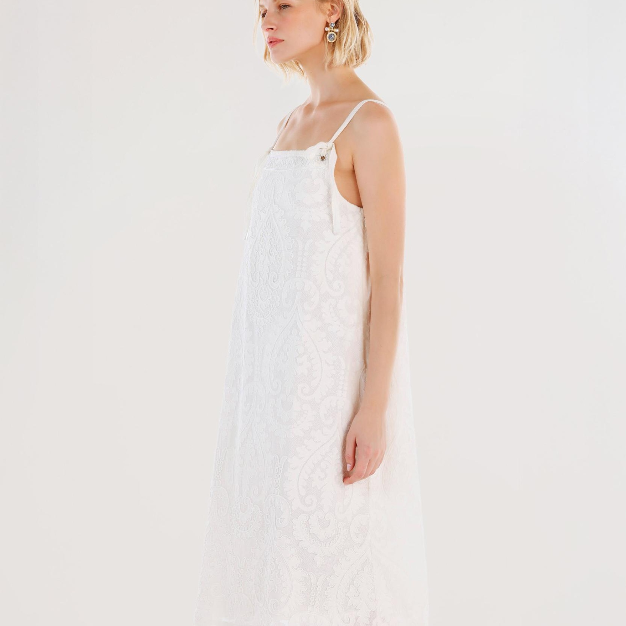 YARGICI Boncuk Işleme Detaylı Askılı Elbise