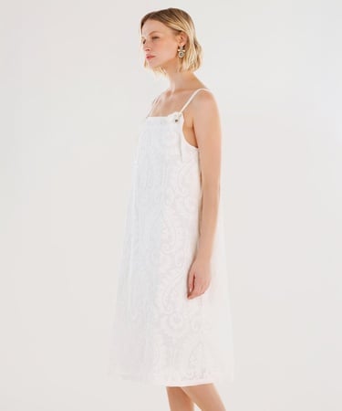  YARGICI Boncuk Işleme Detaylı Askılı Elbise