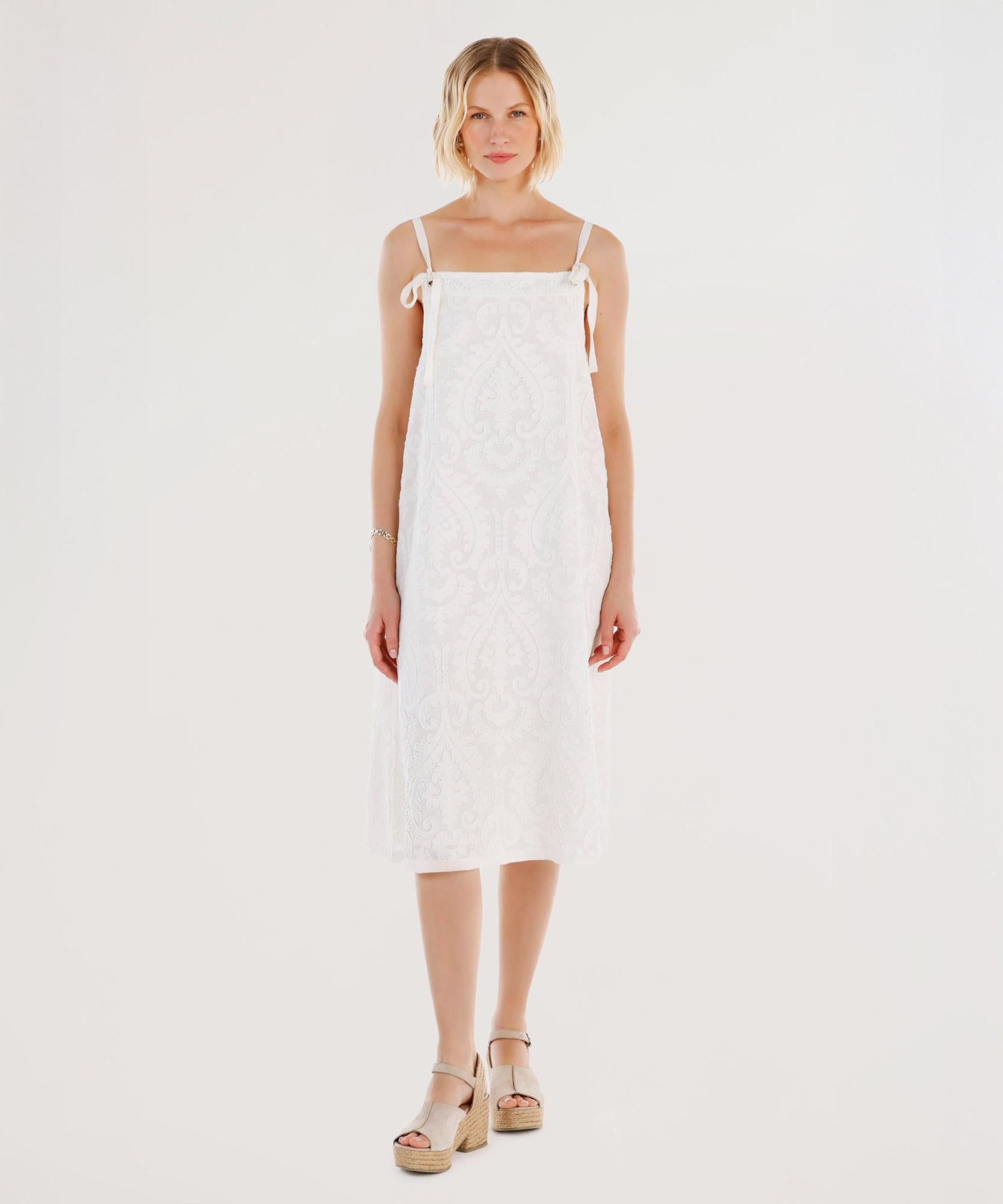  YARGICI Boncuk Işleme Detaylı Askılı Elbise