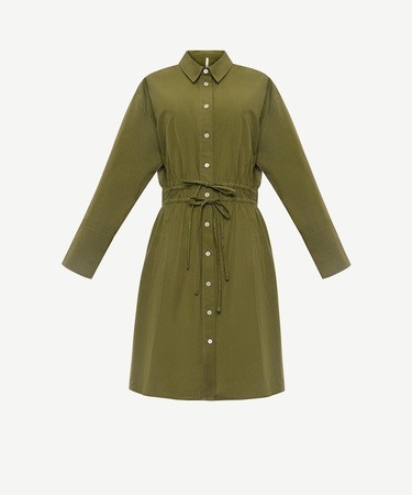  YARGICI Kemer Detaylı Uzun Kollu Gömlek Elbise