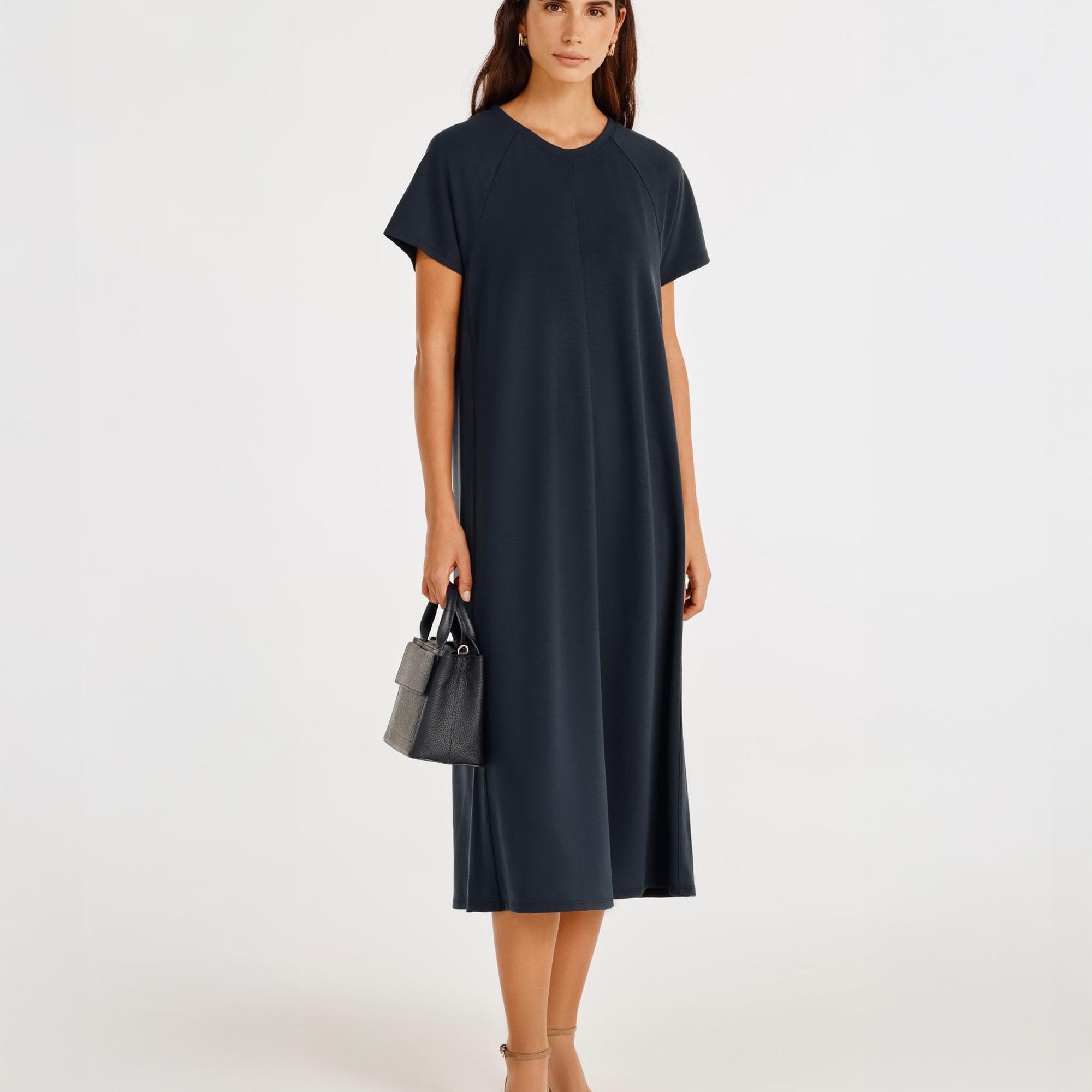 YARGICI Bisiklet Yaka Reglan Kol Elbise