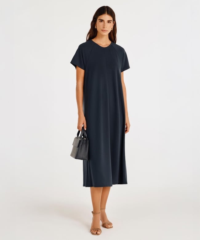  YARGICI Bisiklet Yaka Reglan Kol Elbise