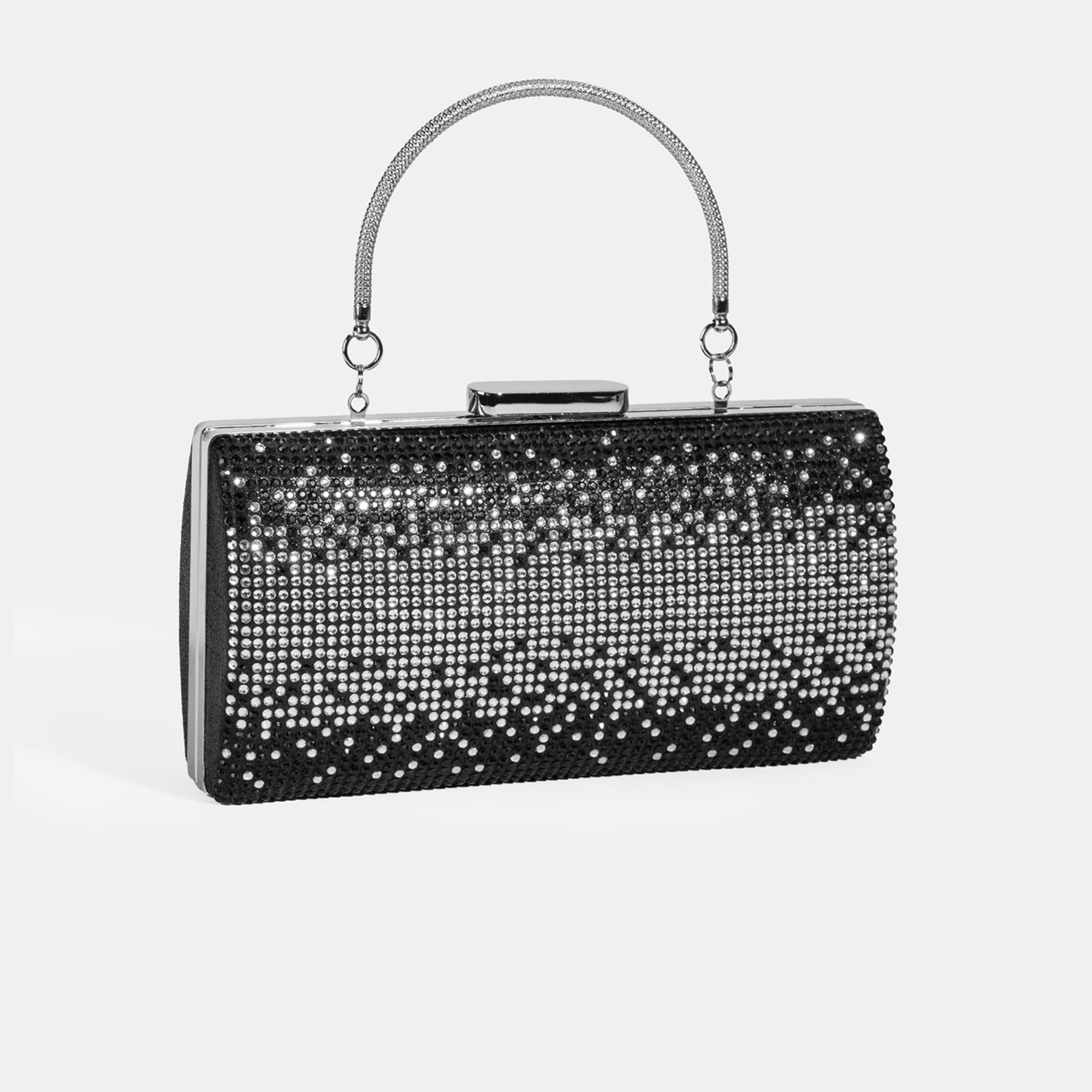 Kadın Siyah Taş Detaylı Gece El Çantası