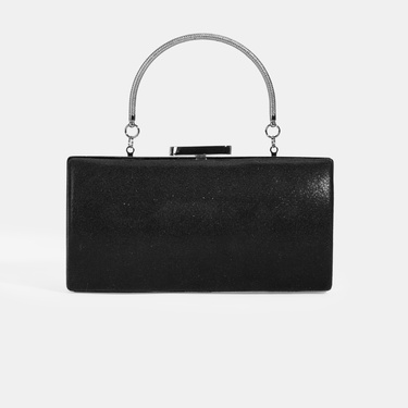  Kadın Siyah Taş Detaylı Gece El Çantası