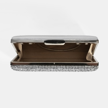  Kadın Gümüş Taş Detaylı Gece El Çantası