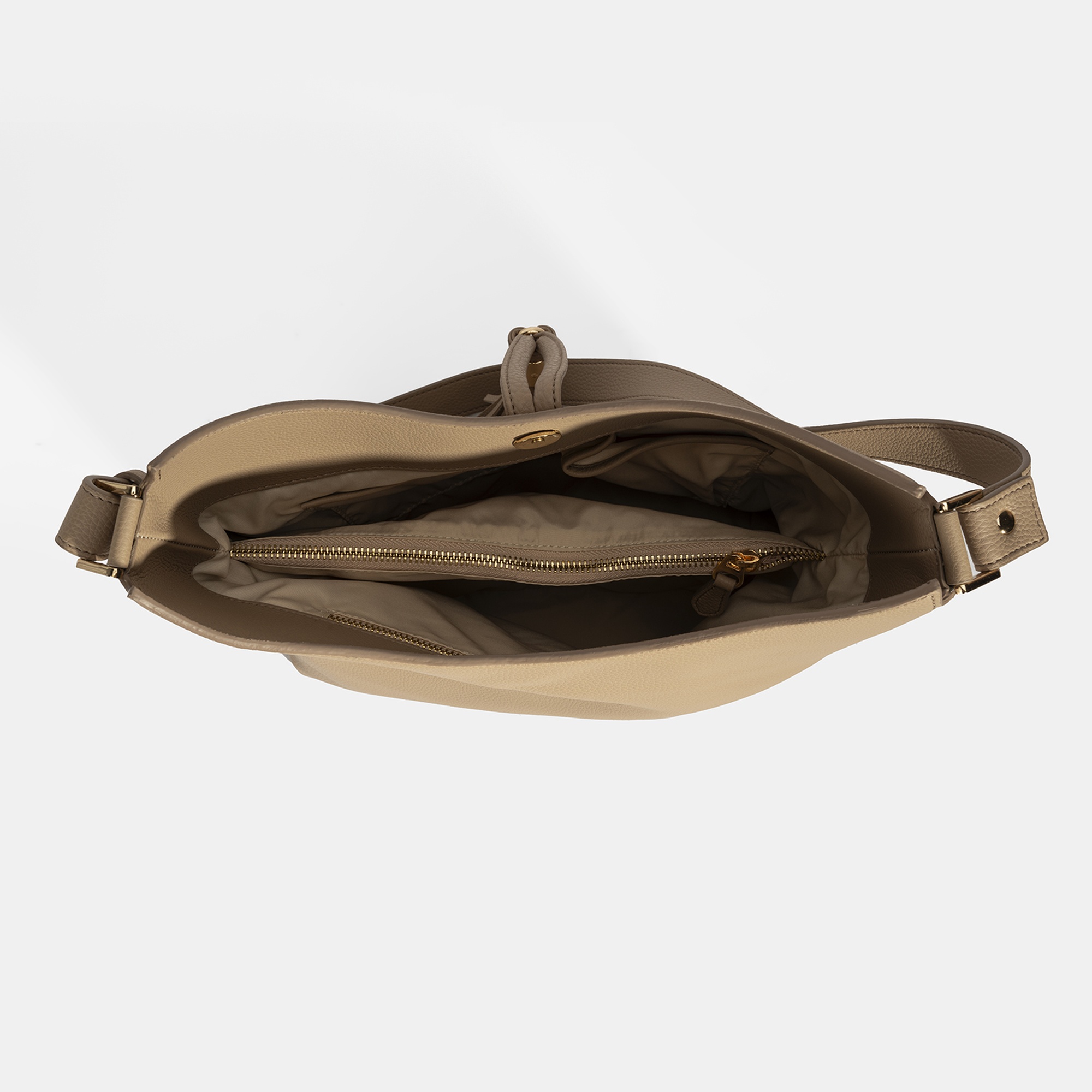 Kadın Bej Püskül Detaylı Omuz Çantası