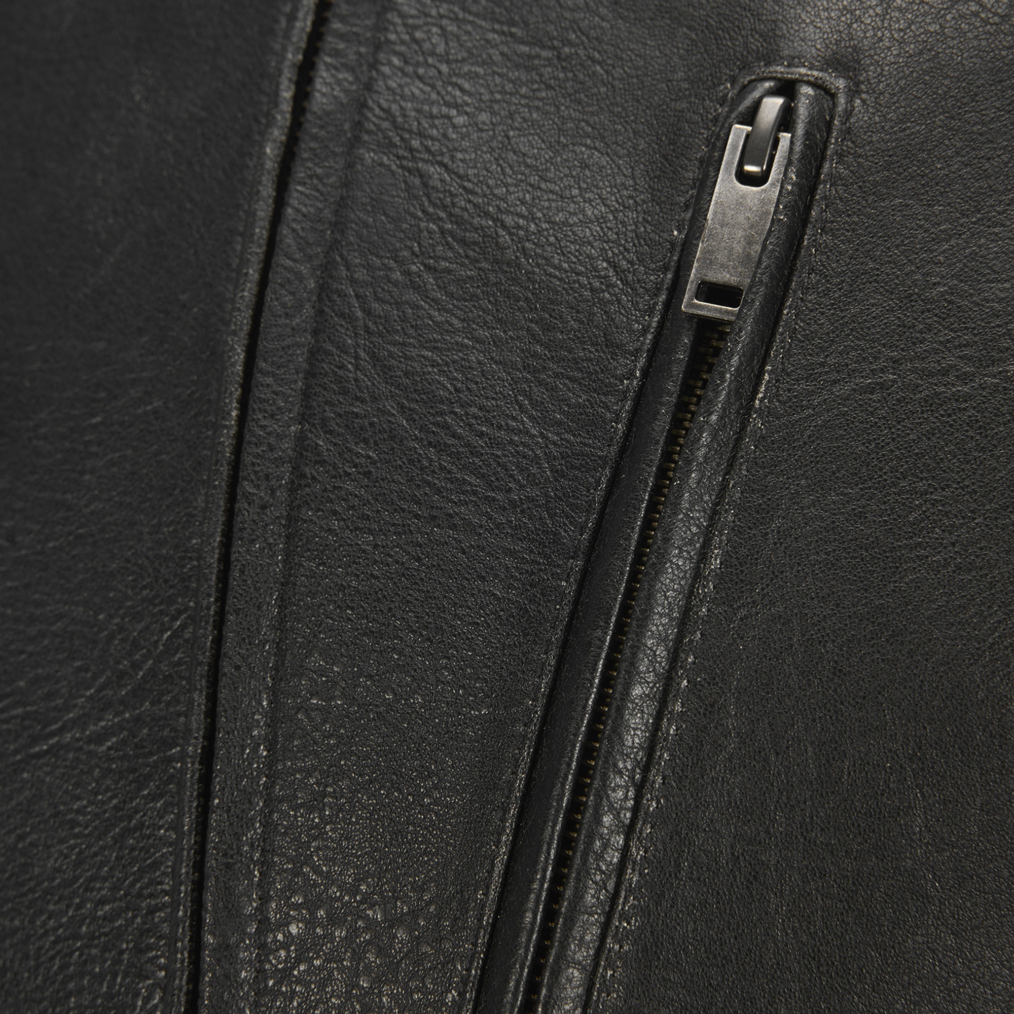 Erkek Siyah Eskitme Deri Mont