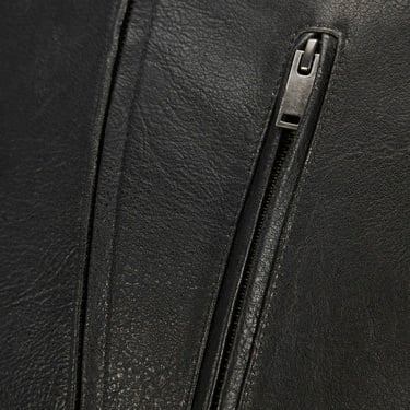  Erkek Siyah Eskitme Deri Mont