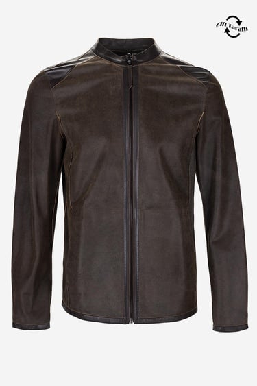  Valmenti Erkek Hakiki Deri Kahverengi Deri Mont