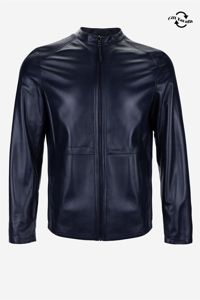  Valmenti Erkek Hakiki Deri Lacivert Deri Mont