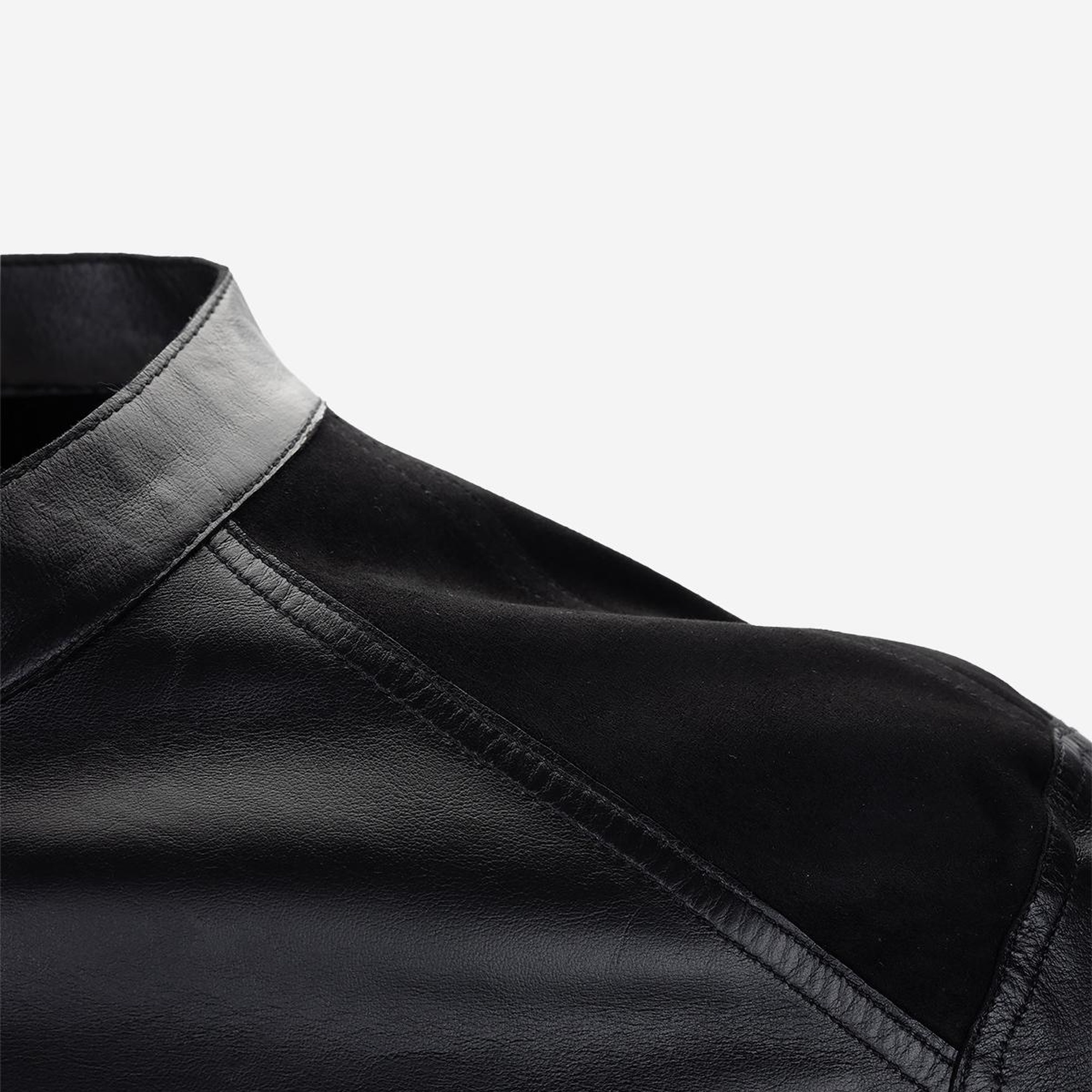 Valmenti Erkek Hakiki Deri Siyah Süet Deri Mont