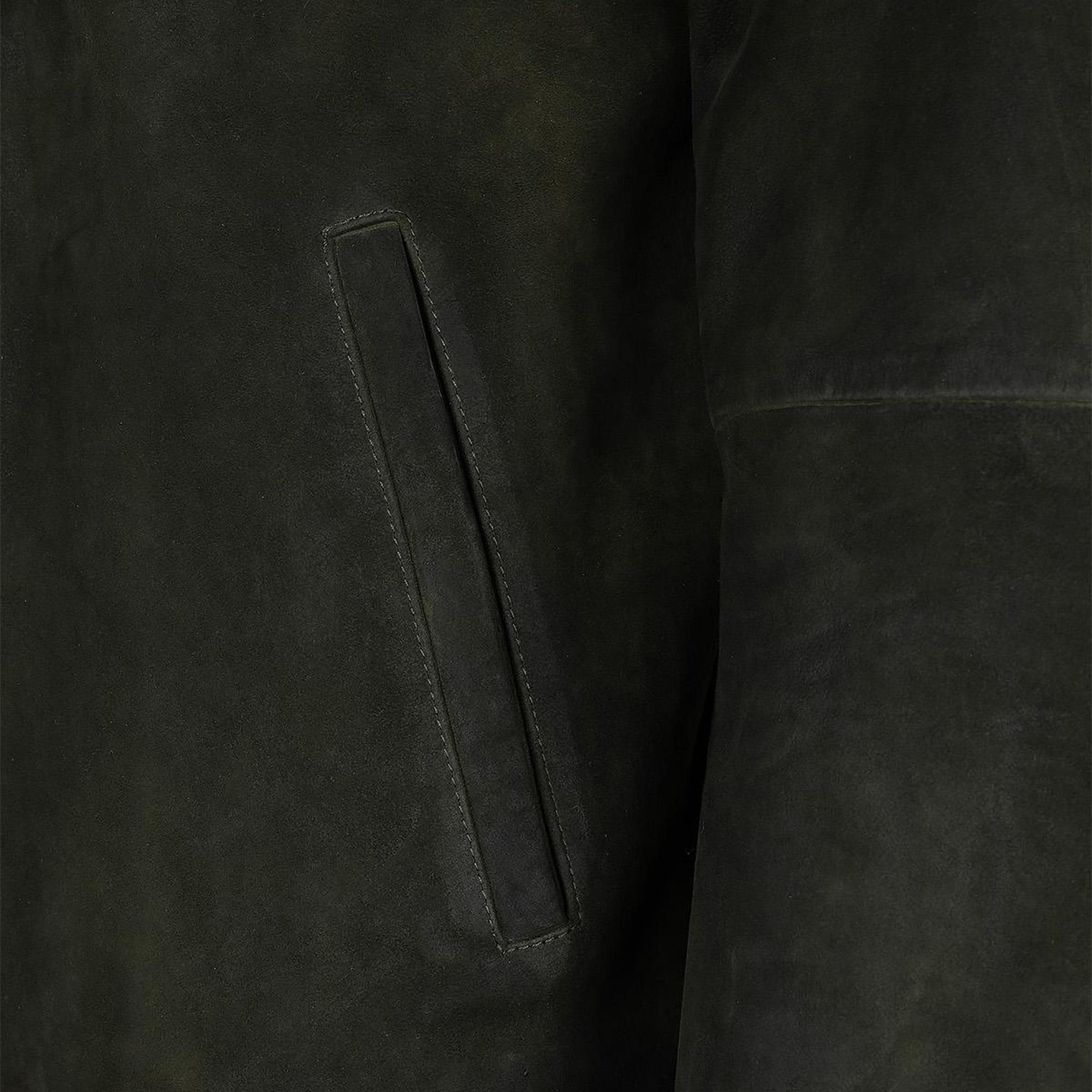 Valmenti Erkek Haki Hakiki Deri Deri Mont