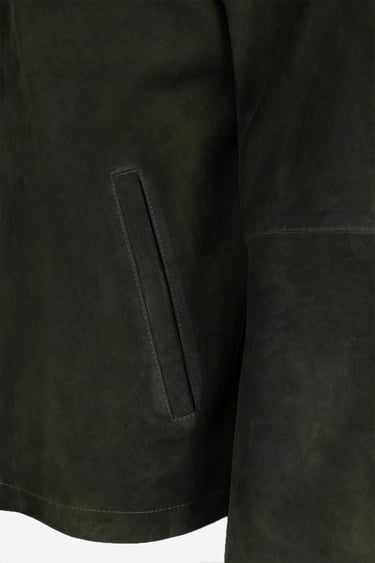  Valmenti Erkek Haki Hakiki Deri Deri Mont