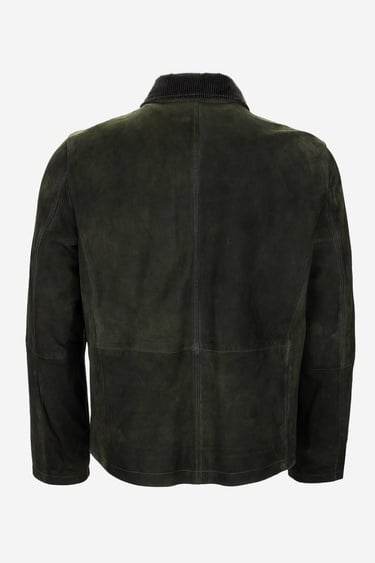  Valmenti Erkek Haki Hakiki Deri Deri Mont