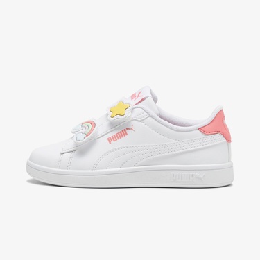  Puma Smash 3.0 Badges V Çocuk Beyaz Spor Ayakkabı
