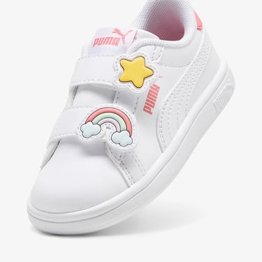  Puma Smash 3.0 Badges V Çocuk Beyaz Spor Ayakkabı