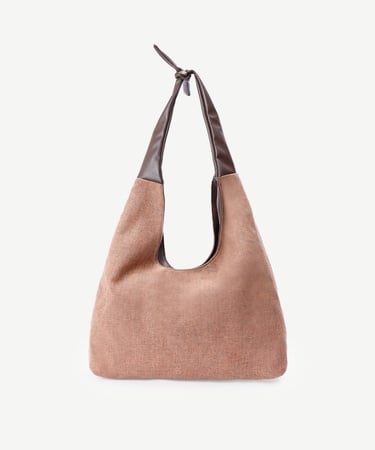  YARGICI Deri Garnili Bağlamalı Kumaş Çanta