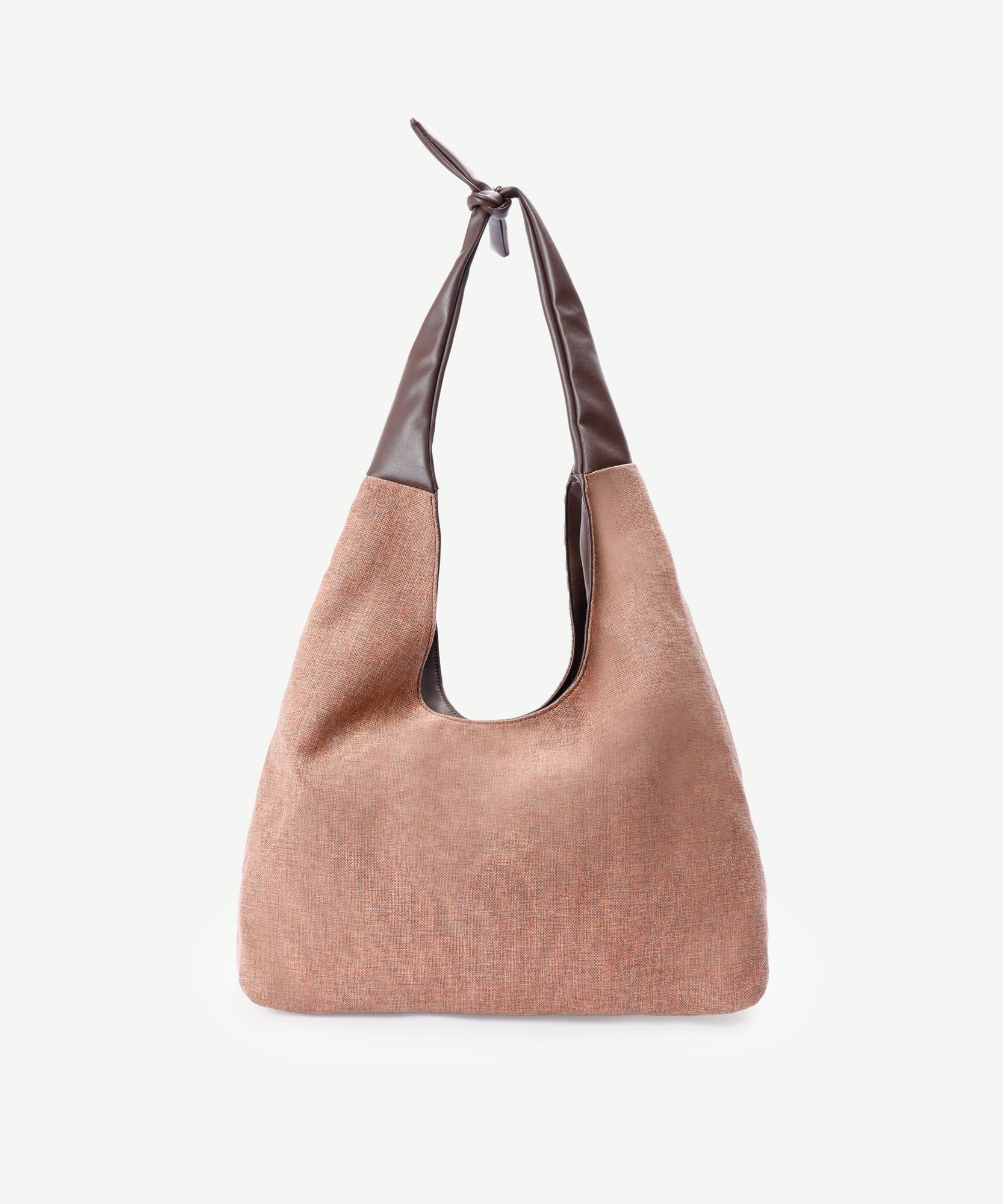  YARGICI Deri Garnili Bağlamalı Kumaş Çanta