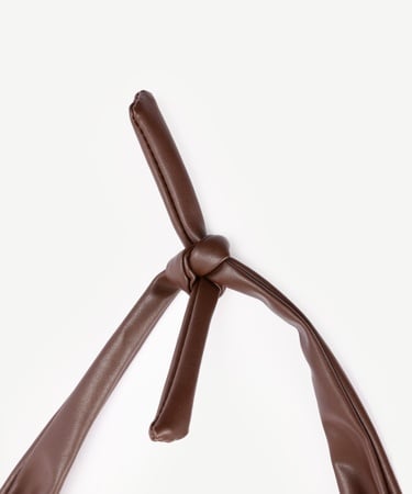  YARGICI Deri Garnili Bağlamalı Kumaş Çanta