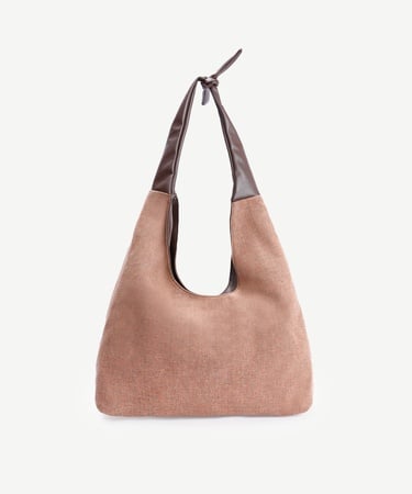  YARGICI Deri Garnili Bağlamalı Kumaş Çanta