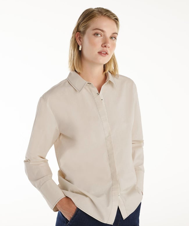  YARGICI Kontrast Detaylı Gömlek