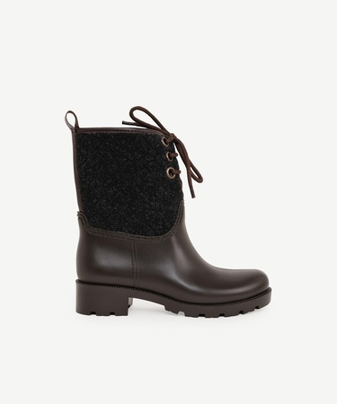  YARGICI Kapitone Detaylı Kısa Yağmur Botu