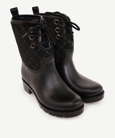  YARGICI Kapitone Detaylı Kısa Yağmur Botu