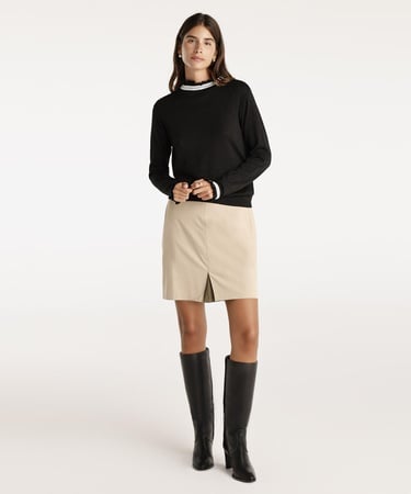  YARGICI Önü Kontrast Detaylı Kısa Etek