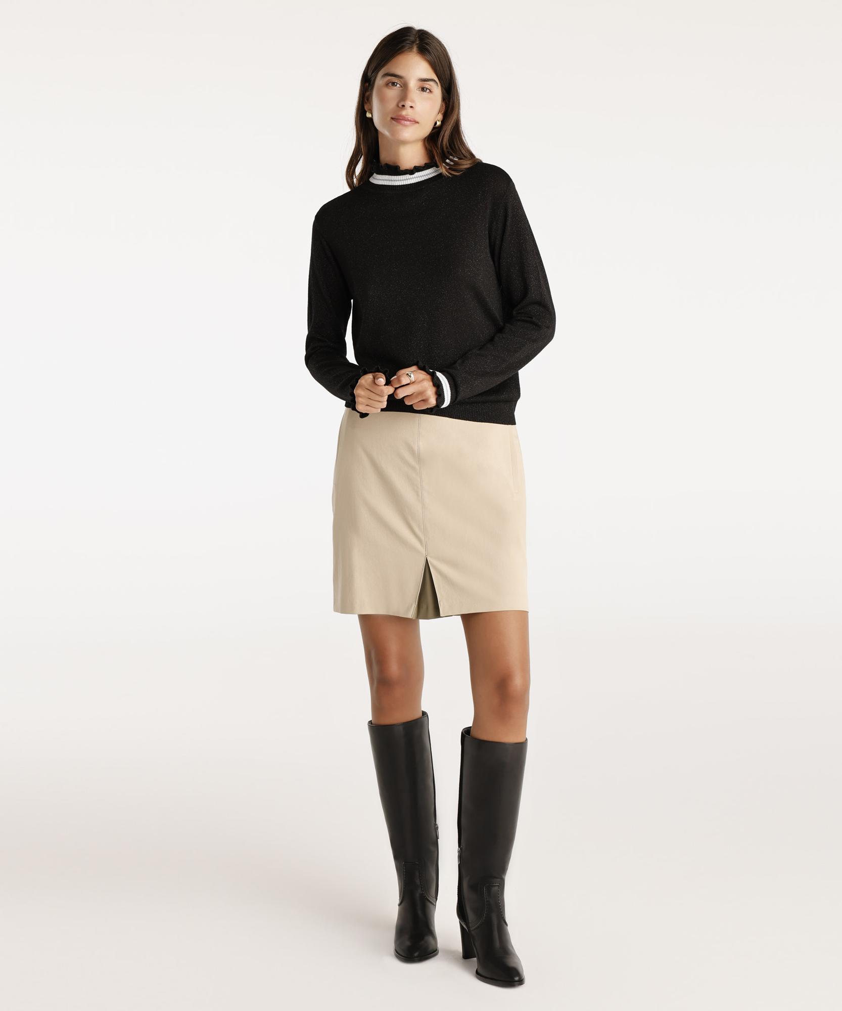  YARGICI Önü Kontrast Detaylı Kısa Etek