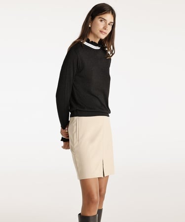  YARGICI Önü Kontrast Detaylı Kısa Etek