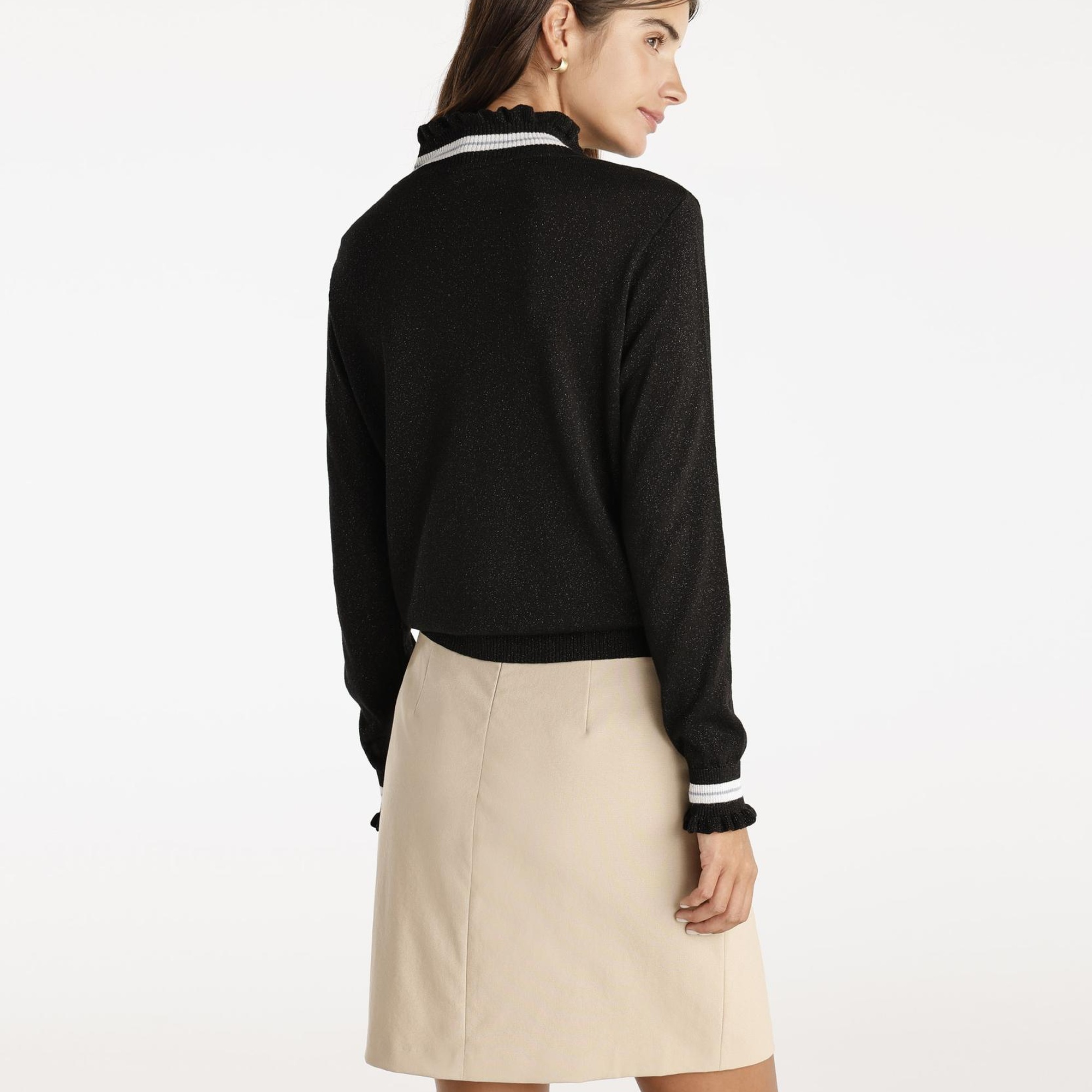 YARGICI Önü Kontrast Detaylı Kısa Etek