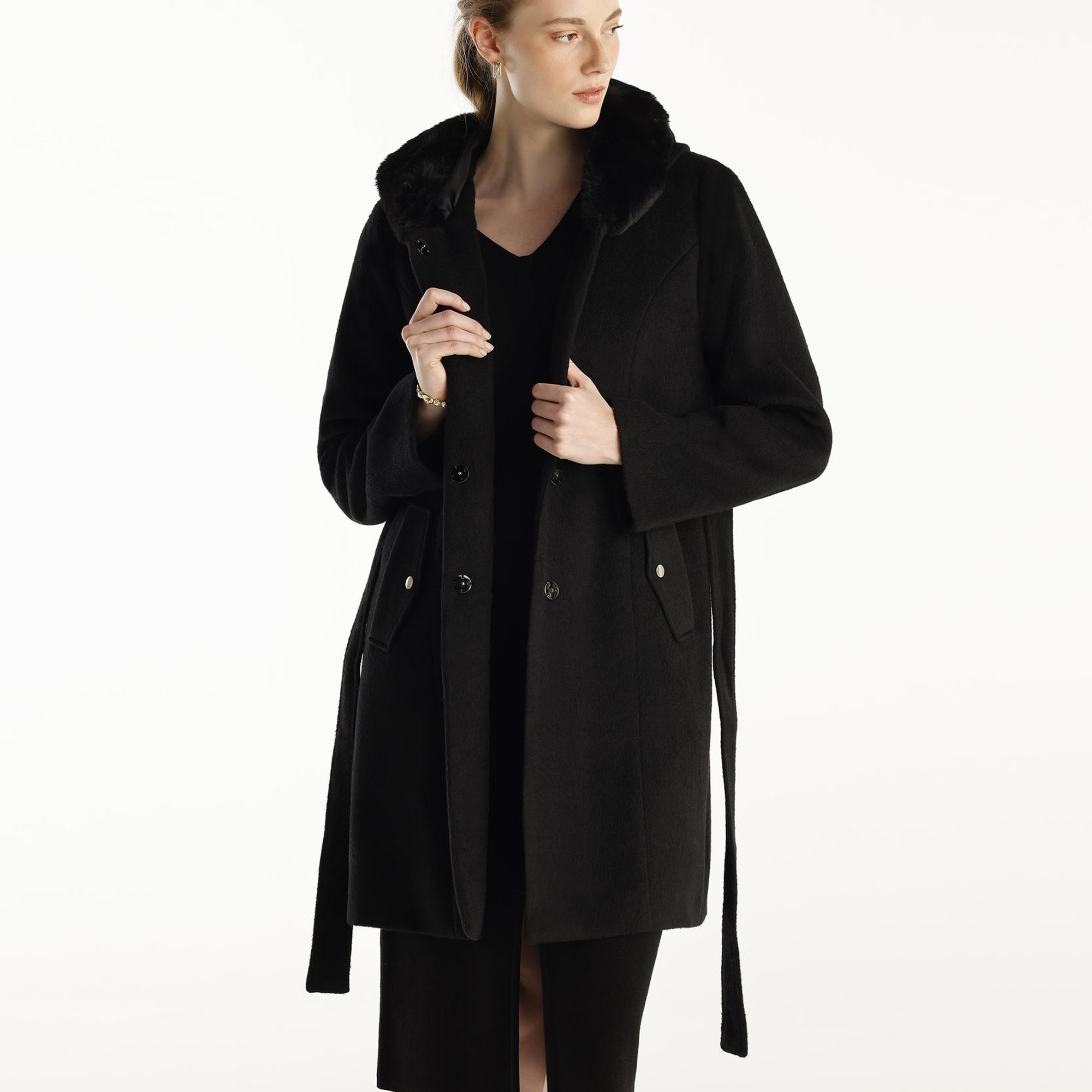 YARGICI Kapüşon Detaylı Palto