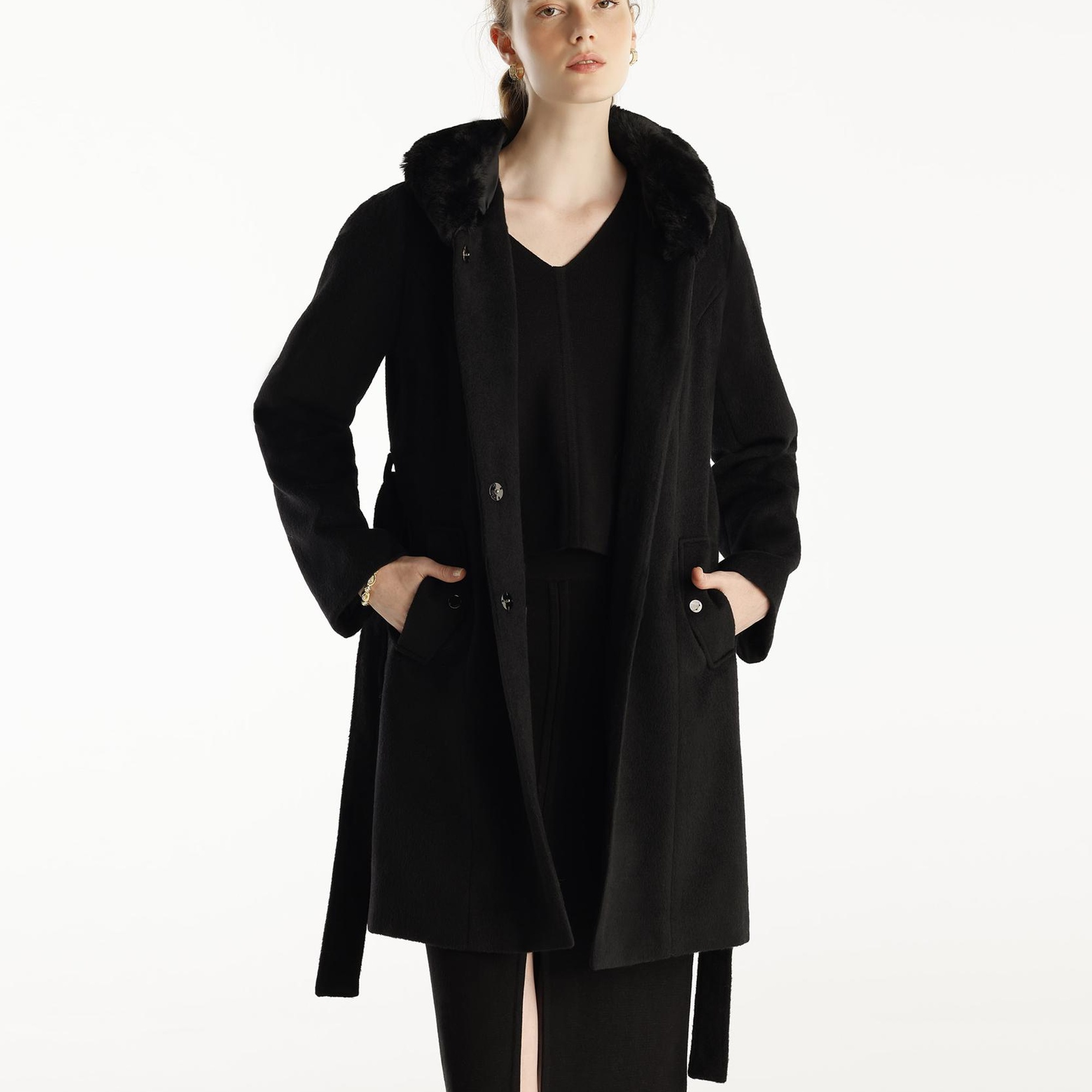 YARGICI Kapüşon Detaylı Palto