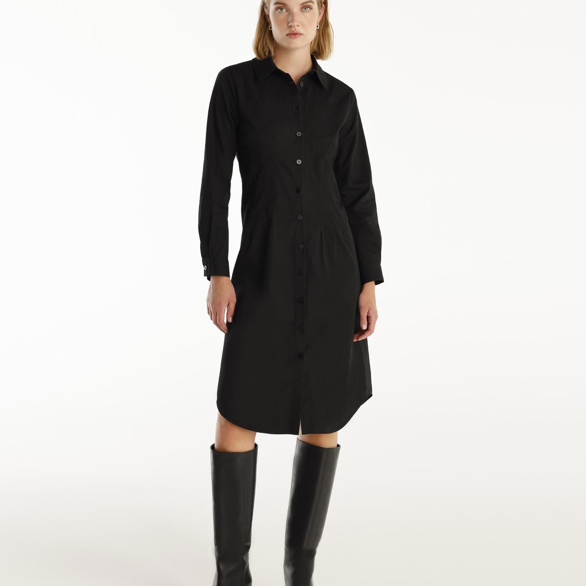 YARGICI Pens Detaylı Uzun Kollu Gömlek Elbise