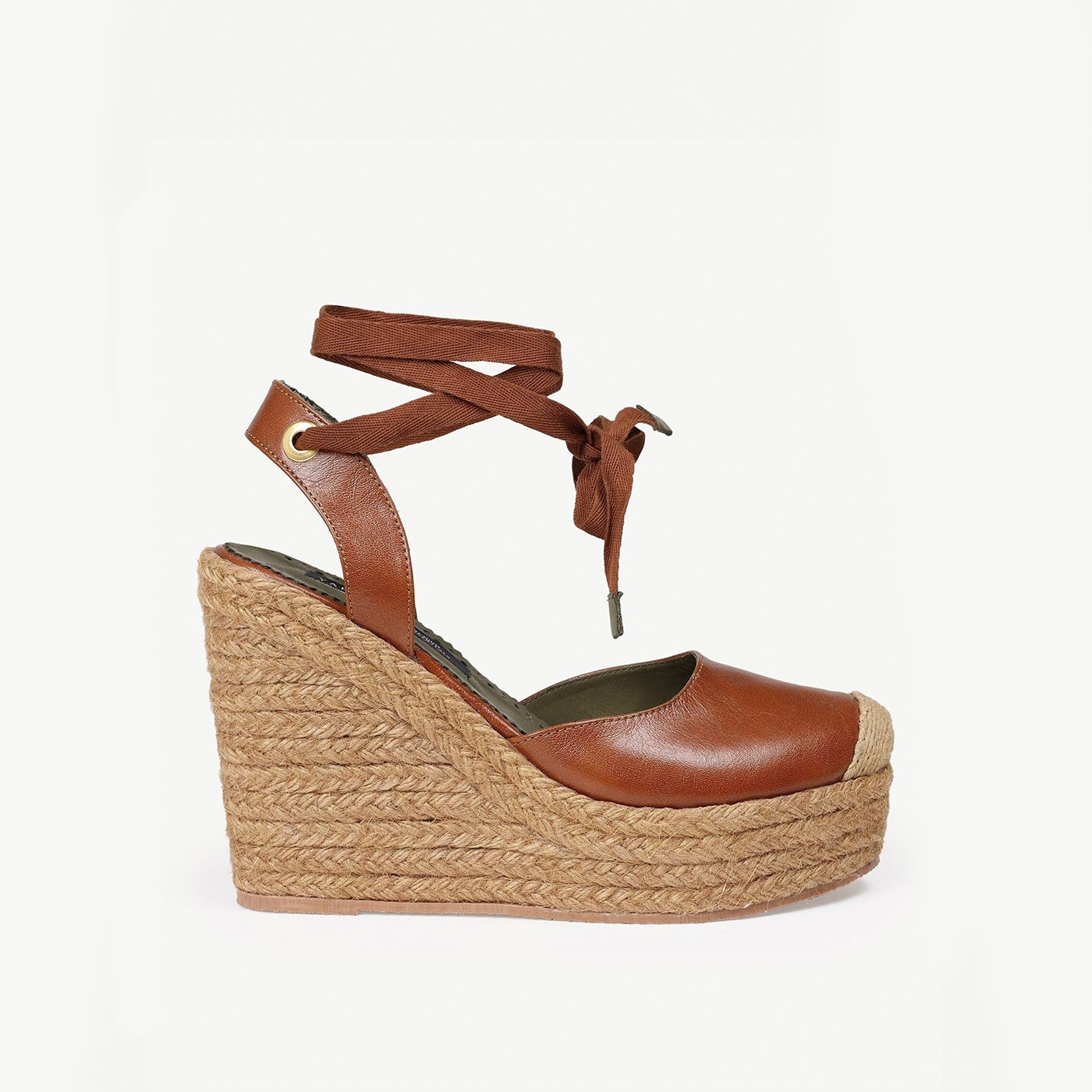 YARGICI Yüksek Taban Deri Espadril