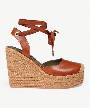  YARGICI Yüksek Taban Deri Espadril