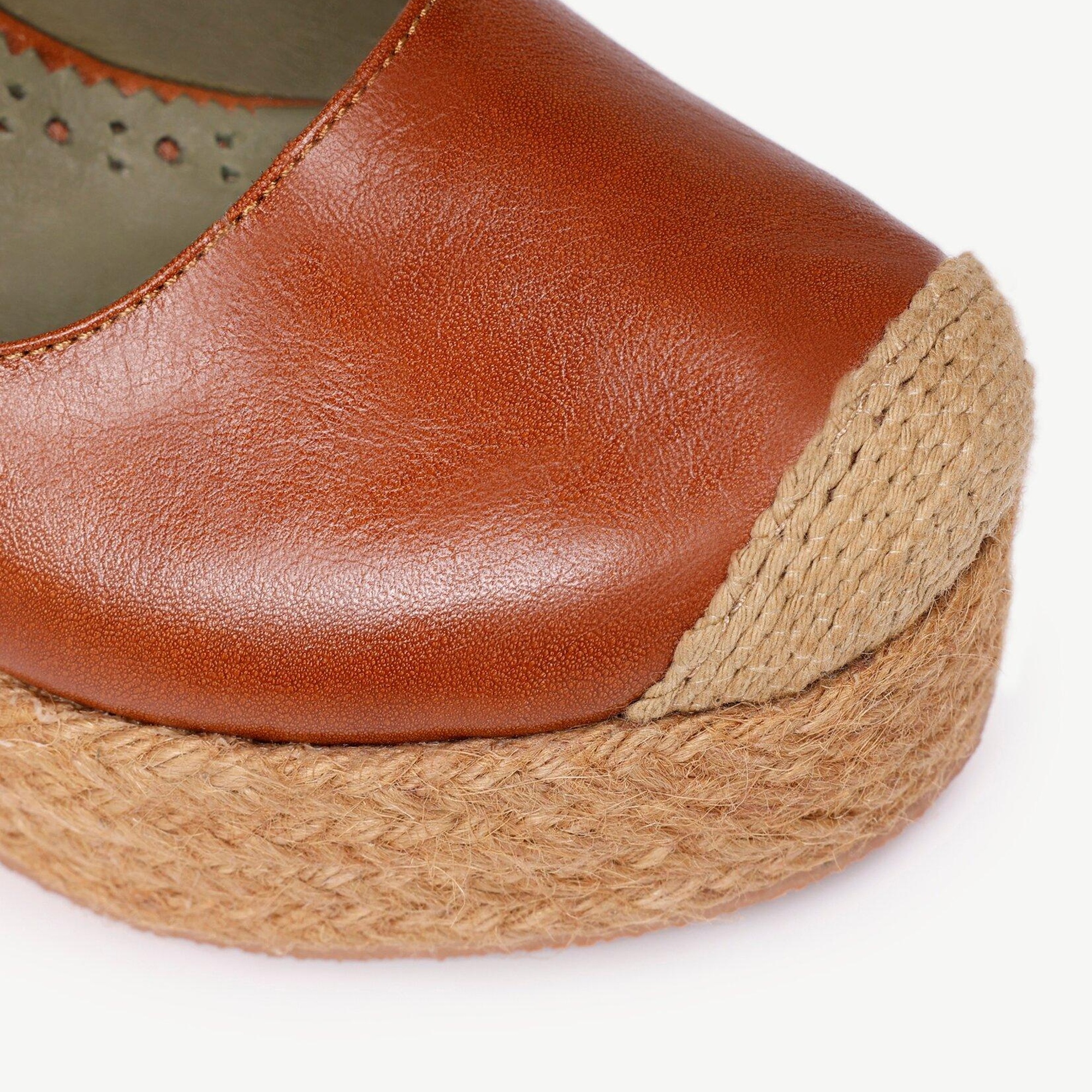 YARGICI Yüksek Taban Deri Espadril