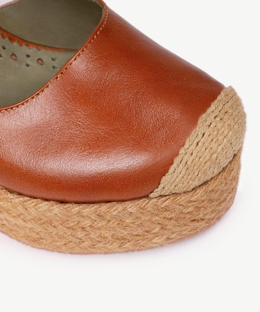  YARGICI Yüksek Taban Deri Espadril