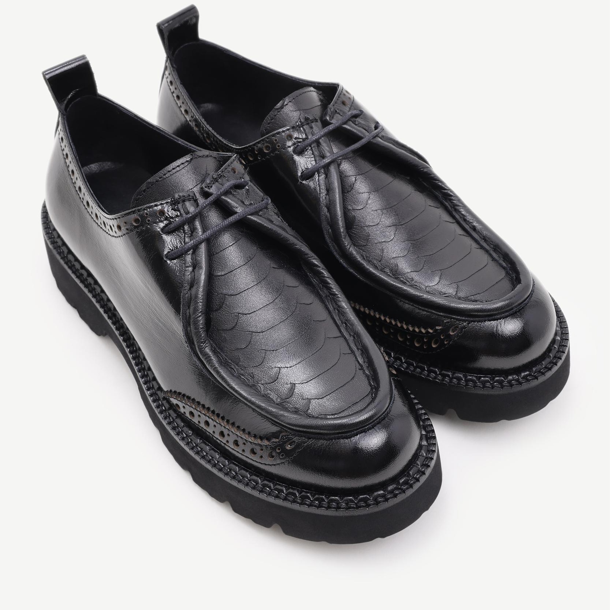 YARGICI İki Bağlı Deri Ayakkabı