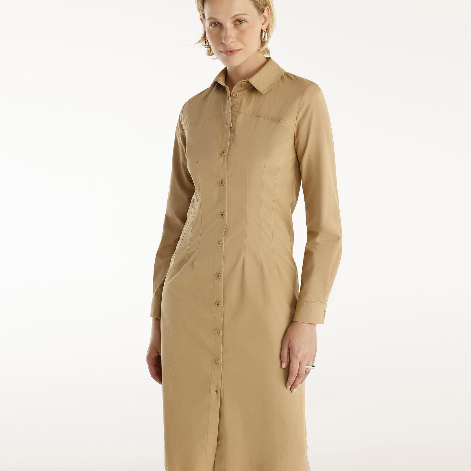 YARGICI Pens Detaylı Uzun Kollu Gömlek Elbise