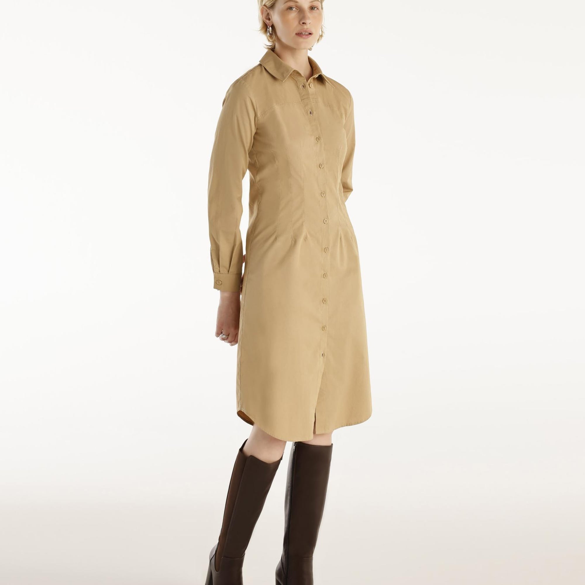 YARGICI Pens Detaylı Uzun Kollu Gömlek Elbise