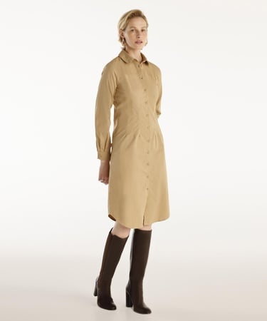  YARGICI Pens Detaylı Uzun Kollu Gömlek Elbise