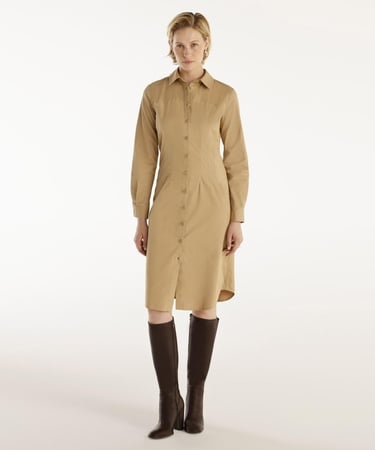  YARGICI Pens Detaylı Uzun Kollu Gömlek Elbise