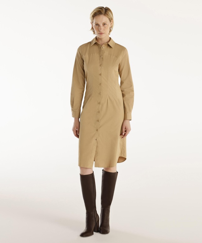  YARGICI Pens Detaylı Uzun Kollu Gömlek Elbise