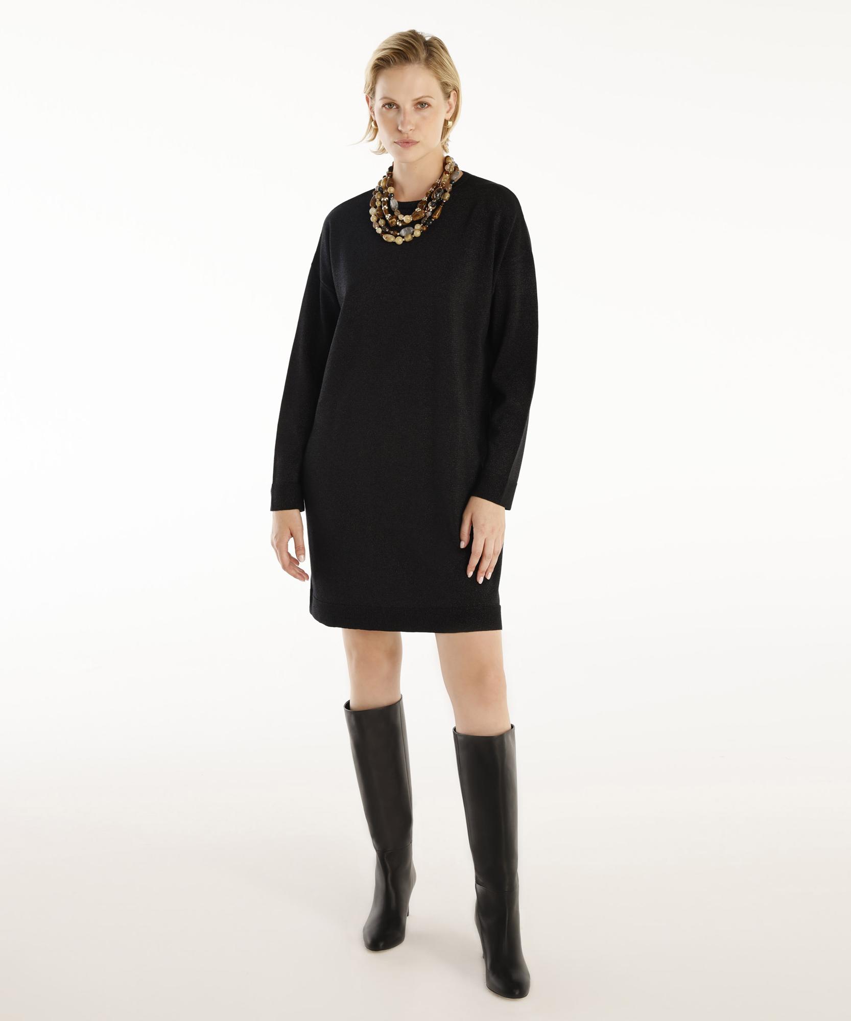  YARGICI Bisiklet Yaka Diz Üstü Triko Elbise